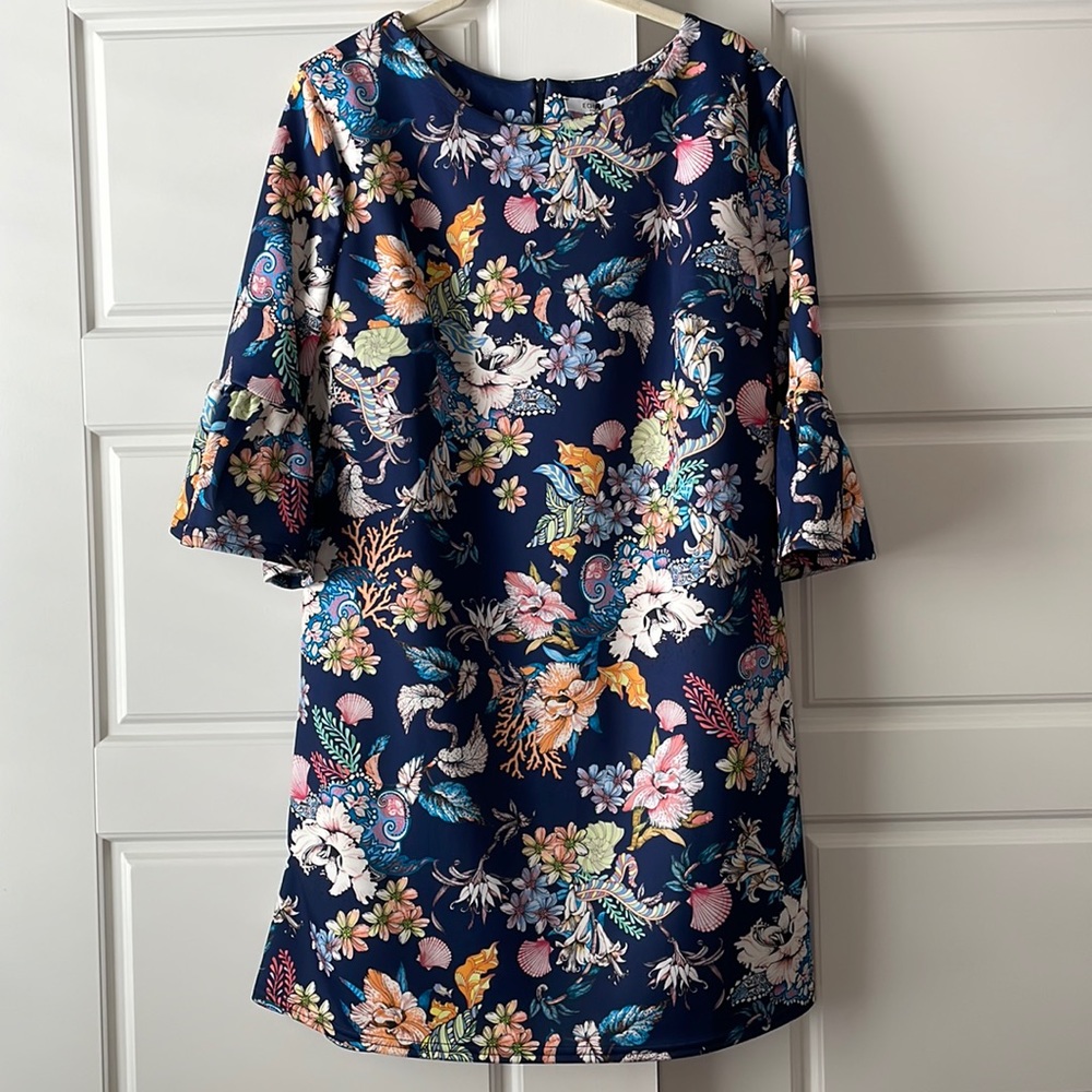 Egerie blue floral minidress NWT